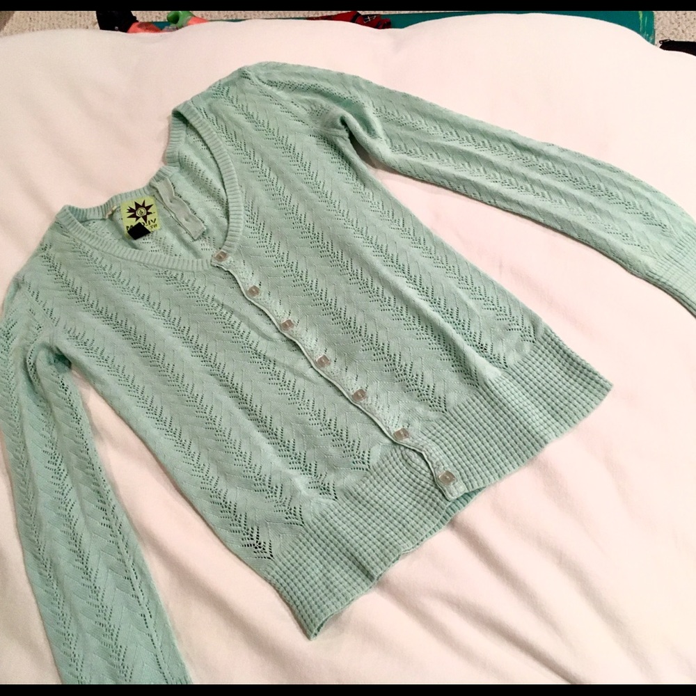 Volcom • Baby blue Button Up Lace Cardigan